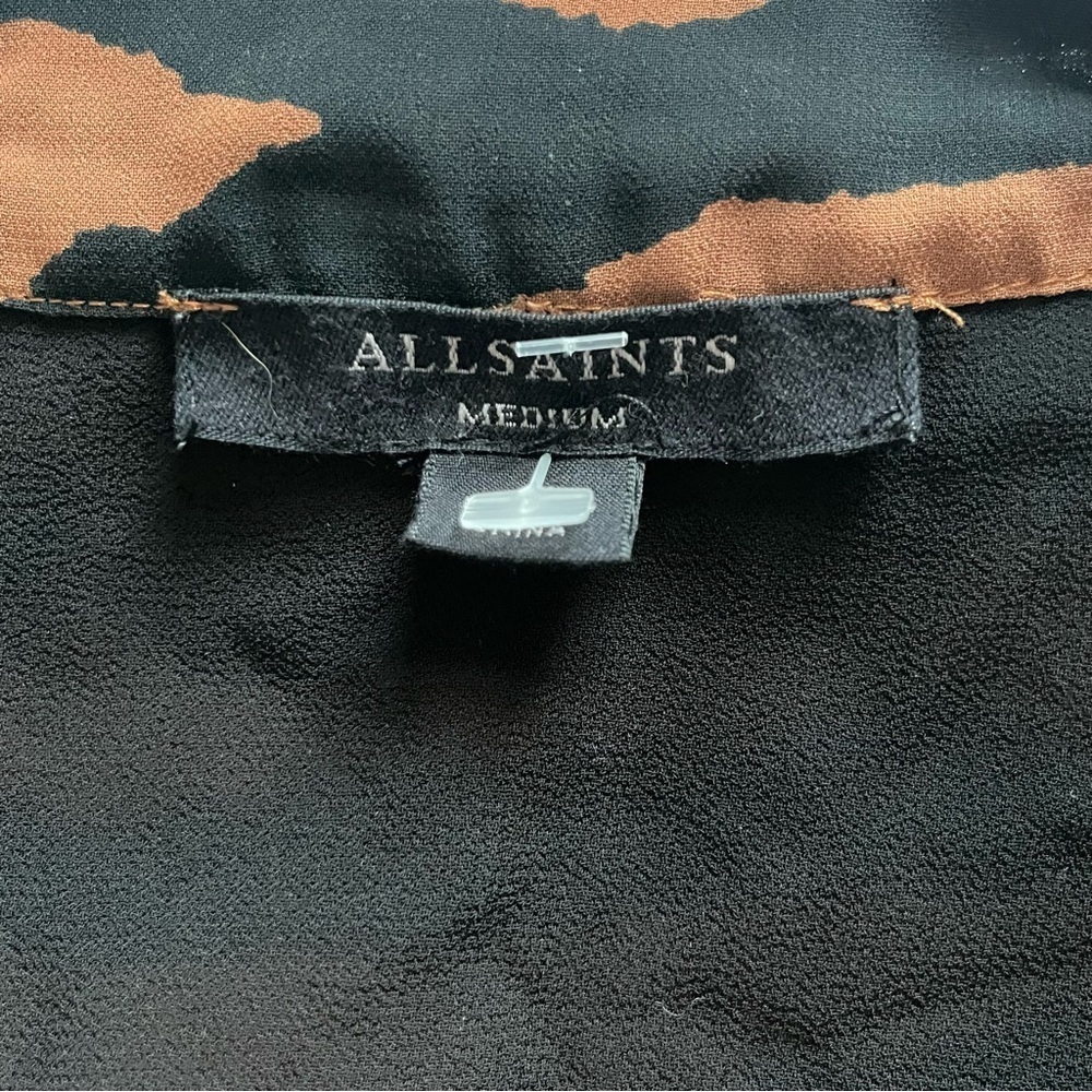 All Saints Brown Nicola Zephyr Zebra Print Dress US M - Picture 10 of 11